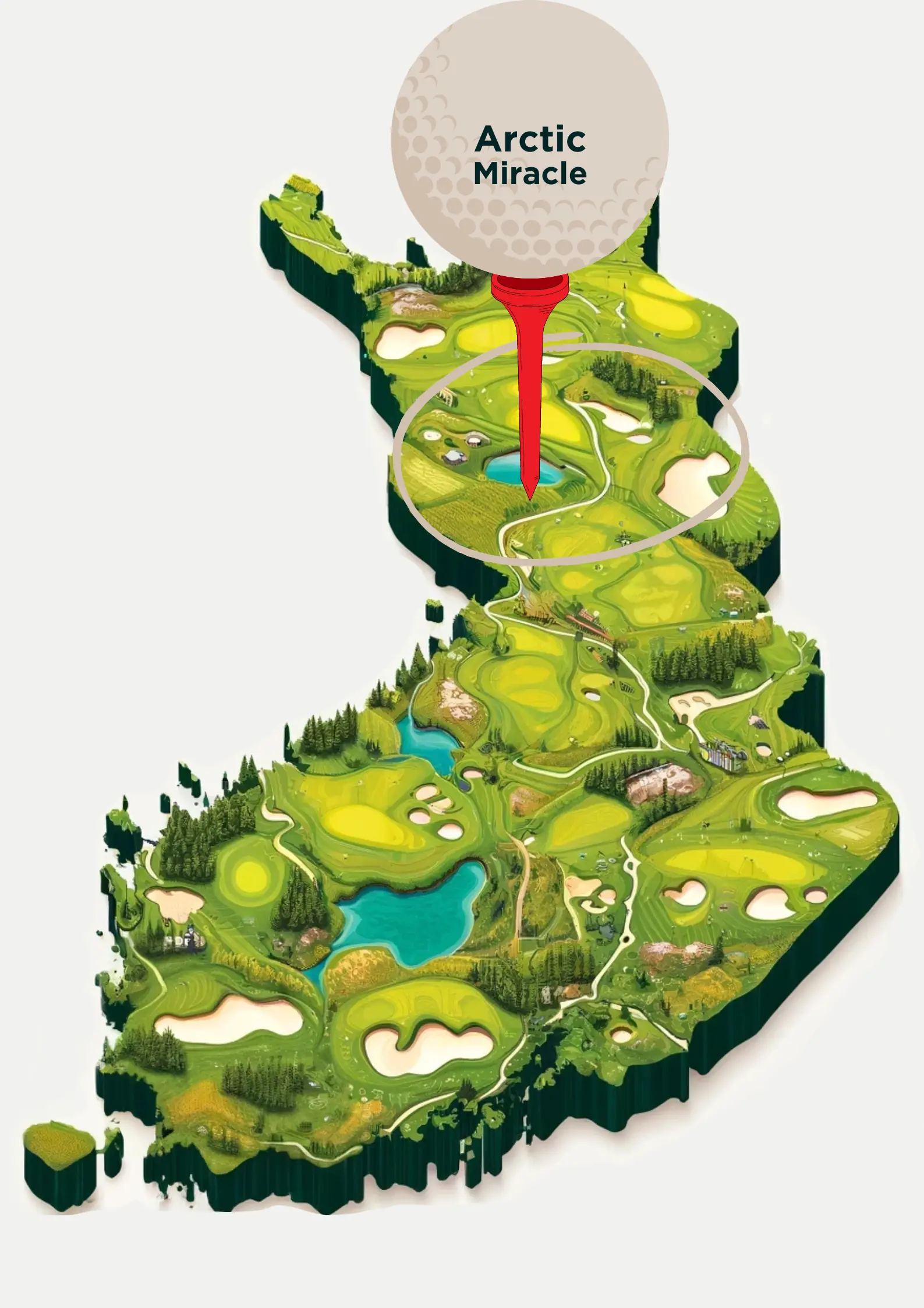 Arctic golf region map