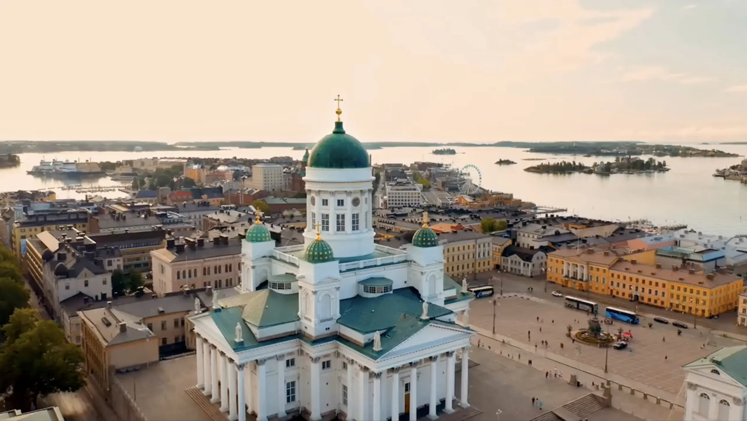 Helsinki Cathedral aerial view